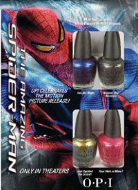 Spiderman theme baby boy shower nail polish favors ideas