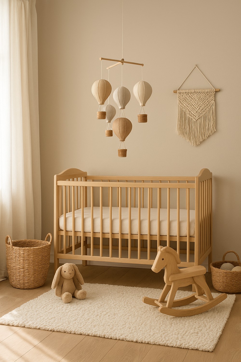 Gender neutral hot air balloon nursery decor and decorating ideas