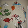 dr seuss cat in the hat one fish two fish red blue baby nursery wall mural decor theme picture