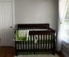 lime green gray and white damask neutral paint baby nursery room picture