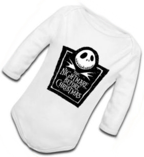  Nightmare before Christmas Jack Skellington long sleeve baby one piece onesie in Black and White