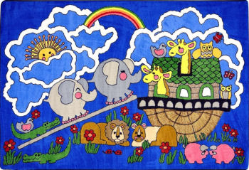 Faith Bible based Noahs Ark nursery rug