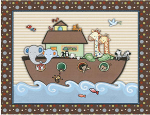 Noah s ark baby nursery wall art print