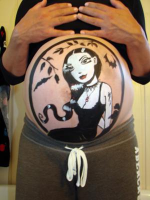 Nemi- norwegian comic cartoon Pregnant Belly Paintings