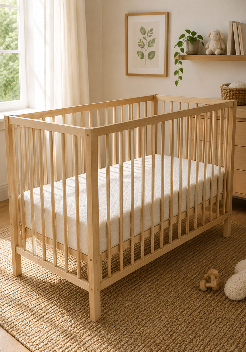 crib mattress placed in nursery showing everyday use setup