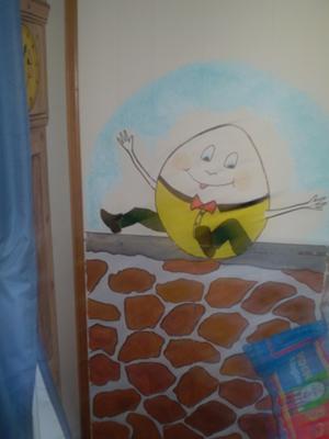Humpty Dumpty Sat on a Wall in our Baby Boy's Nursery Rhymes Theme Room