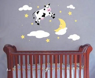 Hey Diddle Diddle Nursery Rhymes baby nursery wall decals and stickers