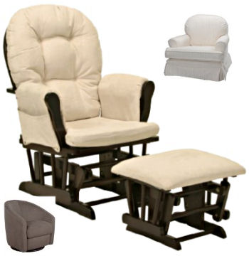 Glider rocker chairs with ottoman for the baby nursery