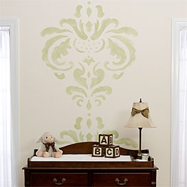 baby stencils damask wall stencil