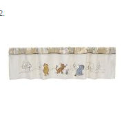Classic Winnie the Pooh bear baby nursery curtains window treatments for a baby nursery room
