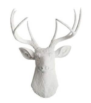 White ceramic resin 8 point buck deer head wall decoration decor