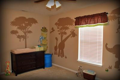 The Changing Area in our Safari Nursery theme