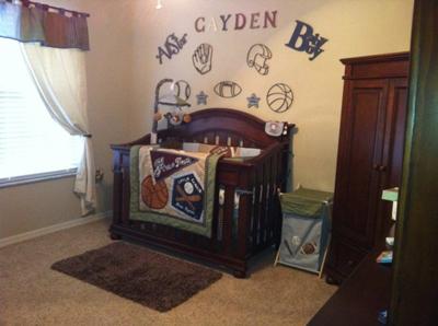 Cayden's All Star Sports Nursery Theme