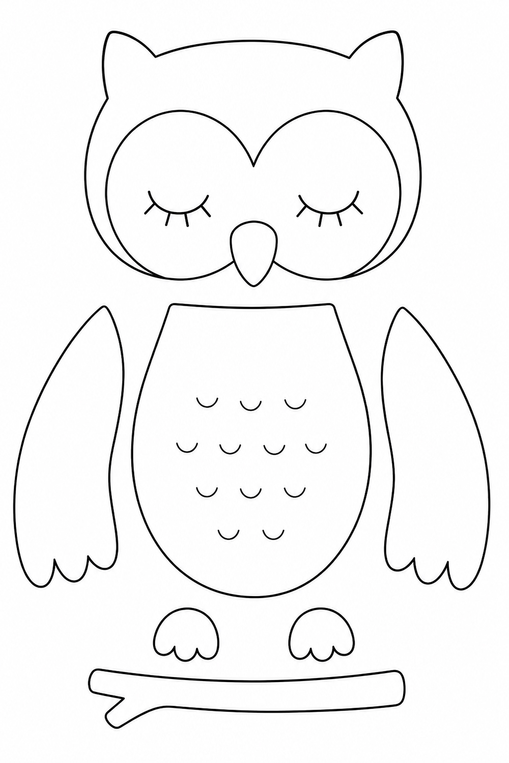 Printable owl felt template for a woodland crib mobile