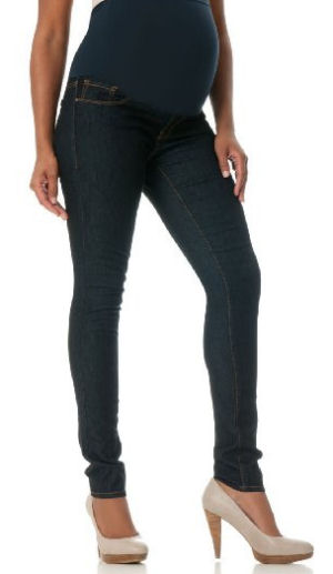 5 pocket skinny maternity jeans in indigo blue