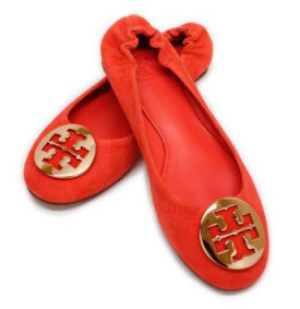 Red Tori Burch ballet flats