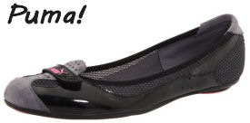 Puma black gray and pink ballet flats