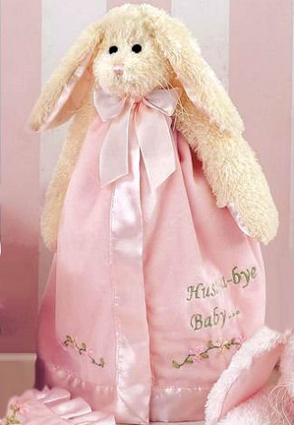 Pink lamb personalized baby blanket for a baby girl