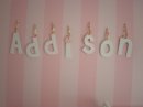 Addison's Nursery Wall Painted in Pink Stripes