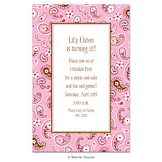 Baby Girl Pink Bandana Baby Shower Invitation