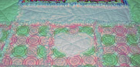 Pink and green flannel rag quilt pattern for a girl