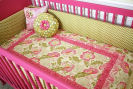hot pink lime green white baby girl crib nursery bedding collection custom