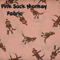 pink sock monkey moda fabric funky monkey sock monkey