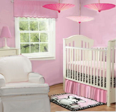Baby Girl Pink Zebra Nursery Ideas for Spring with an umbrella theme