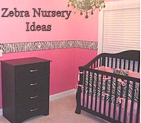 Pink black and white zebra stripes baby girl nursery decorating ideas
