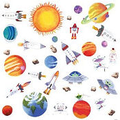 Planets baby nursery wall stickers and decals for a boys solar system theme room
