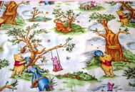 winnie the pooh toile bright color fabric quilting quilt quilters