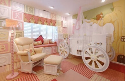Fairy Princess Carriage Baby Crib. A luxury baby bed perfect for a newborn Cinderella.