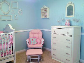 Shabby chic baby girl nursery design with DIY sewing and crafts projects