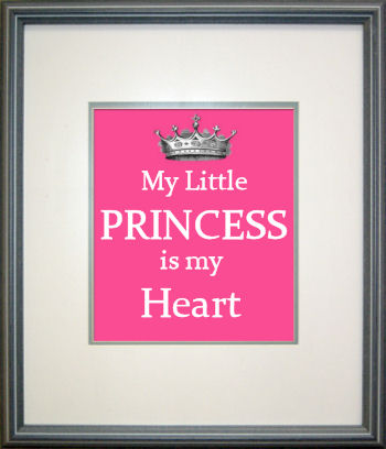 Custom baby girl princess nursery wall art saying designed by Jan Bay webmaster of Unique Baby Gear Ideas