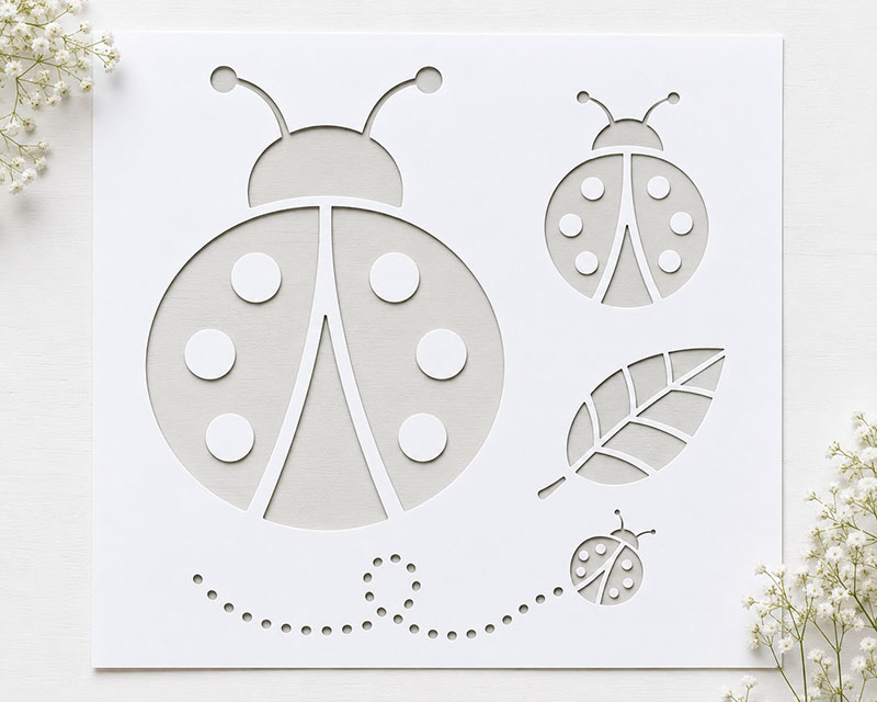 Printable ladybug stencil template with simple outlines