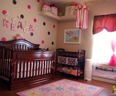 A baby girl's room bursting with dots & fun!