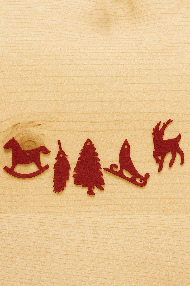 DIY woodland felt animal cutouts including trees, owl, deer and squirrel for nursery crafts