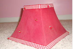 red and white gingham girl lamp shade lampshade nursery baby