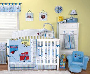 dr Seuss red fish blue fish one fish two fish baby nursery crib bedding set pictures decor decorations