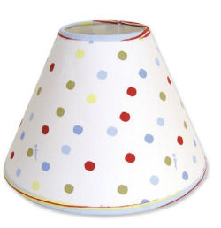 DIY polka dot lamp shade for a dr Seuss red fish blue fish one fish two fish nursery