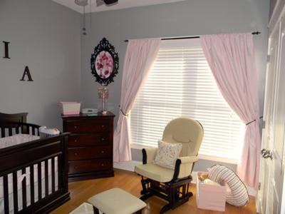 Baby Girl's Pink and Gray Nursery Wall Painted with Valspar Signature Paint Color