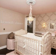 Baby Girl pink and gray baby girl rococo princess nursery theme