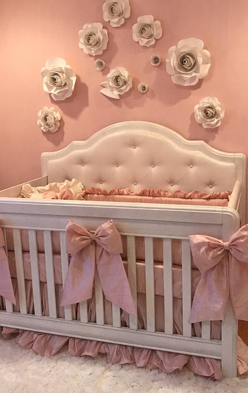 dusty rose nursery bedding