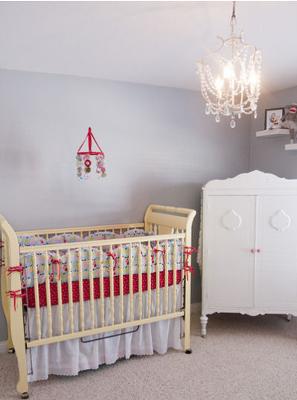 Vintage Grey and Red Nursery