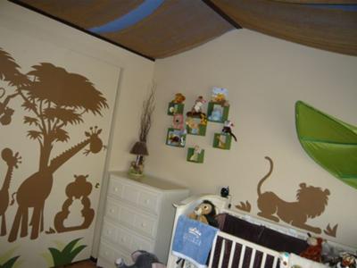 Our Baby Boy's Jungle Kingdom Safari Nursery Theme with Large Animal Silhouette Wall Decals