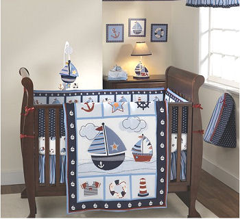 sailboat baby nursery theme crib bedding set