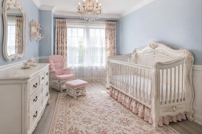 Shabby Chic Princess Rose Pink and Blue Vintage Nursery 