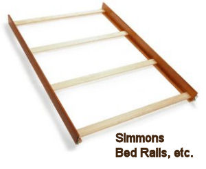 Simmons convertible baby crib toddler full size bed conversion rails brackets parts