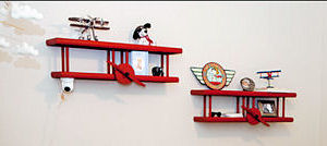 Snoopy Red Baron baby nursery wall shelves decor