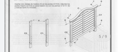 Legs c1 and c2 Storkcraft dunes crib parts diagram from owners assembly instructions manual